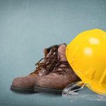 Hardhat, industrial clothes, goggles.