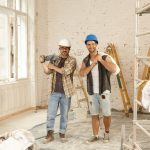 Workers at renovation site